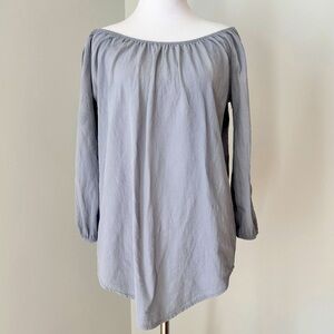 DONT ASK WHY grey, OS, off shoulder women’s blouse
